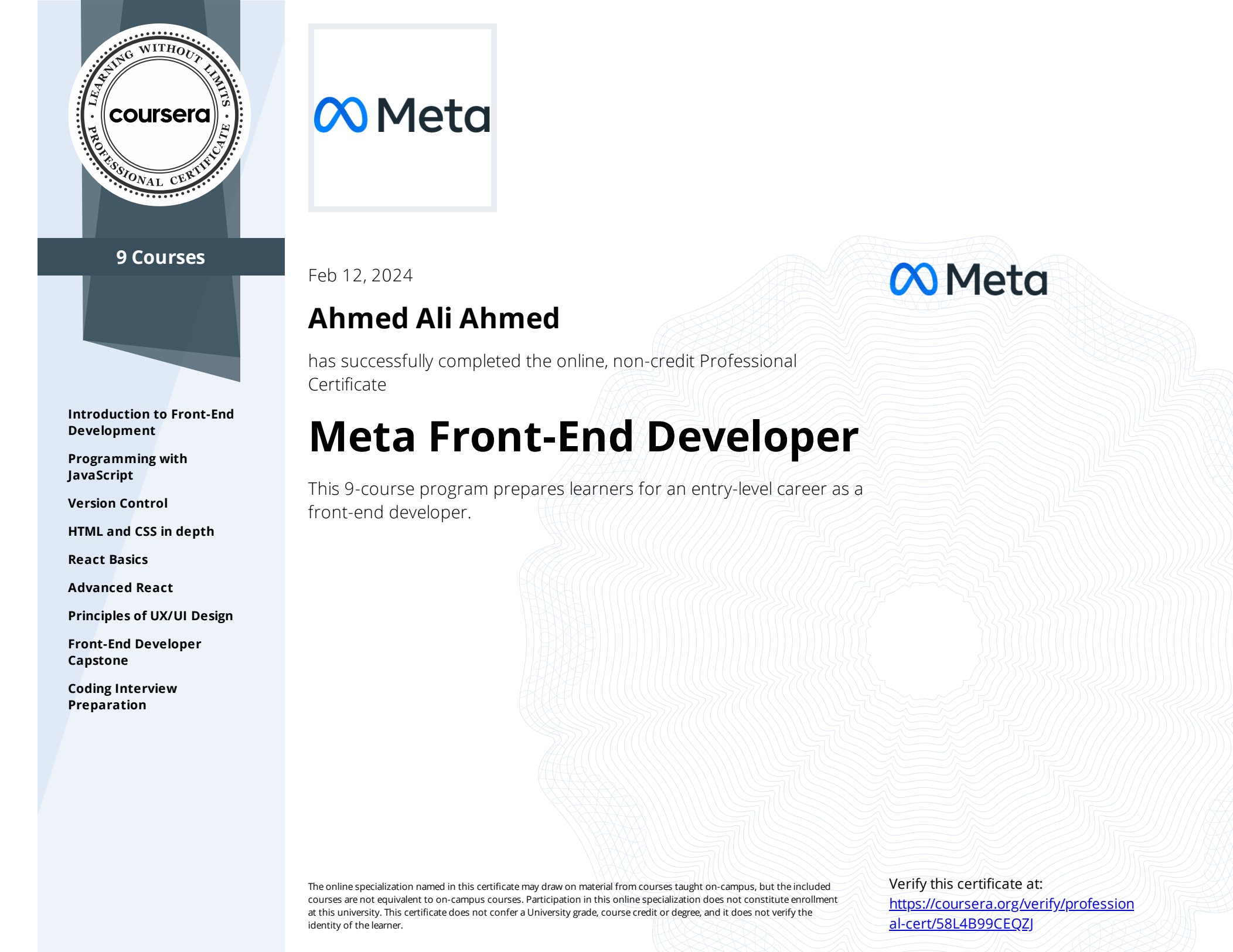 Meta Frontend Development